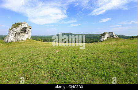 Vue de la highlands Jurrasic en Pologne / paysage Banque D'Images