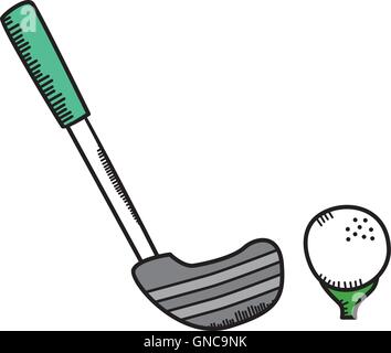 Thème d'icône dessin animé golf Illustration de Vecteur