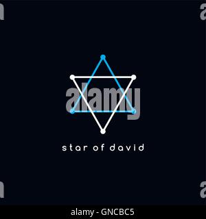 David star logo contours Illustration de Vecteur