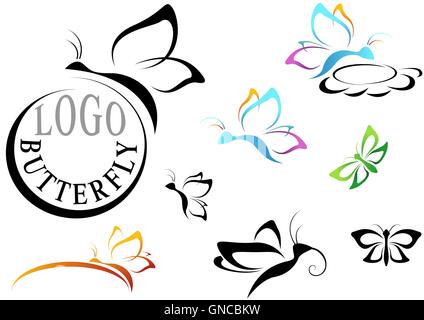 Logo de papillon Illustration de Vecteur