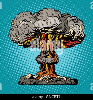 Explosion Nucléaire de champignons radioactifs pop art Illustration de Vecteur