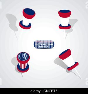 Ensemble d'épingles, vector illustration. Illustration de Vecteur