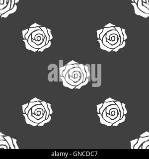 Icône rose signe. Motif transparente sur un fond gris. Vector Illustration de Vecteur