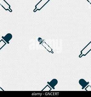 L'icône Pipette signe. Motif géométrique transparente avec la texture. Vector Illustration de Vecteur