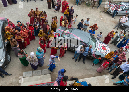 Bandar Torkaman, turkmène, Suite Nuptiale décorée de mariage location de salle à déjeuner Banque D'Images