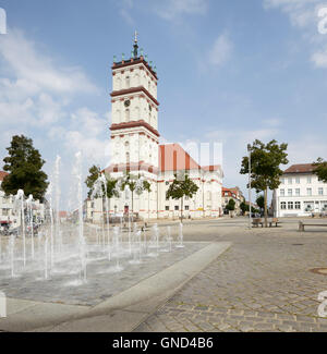 Sur la Marktplatz, Stadtkirche Neustrelitz, Mecklenburg-Vorpommern, Allemagne Banque D'Images