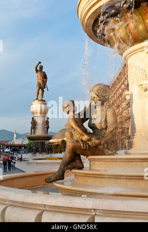 Les détails des statues dans le centre-ville de Skopje, Macédoine Banque D'Images