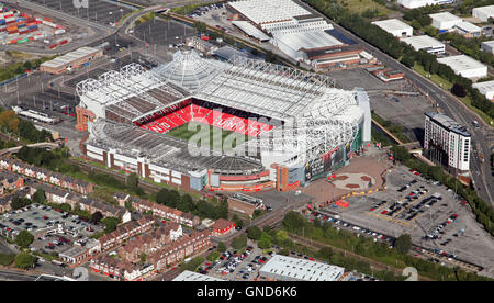 Vue aérienne du stade Old Trafford Manchester United Football premiership Banque D'Images