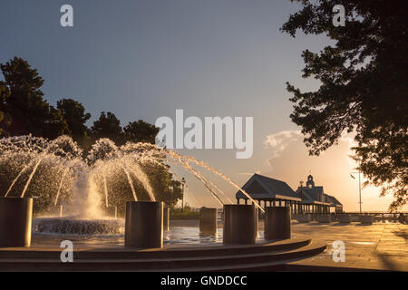 Fontaine VENDUE WATERFRONT PARK, centre-ville de Charleston en Caroline du Sud USA Banque D'Images