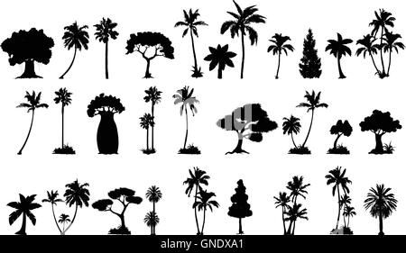 Palm tree silhouette collections Illustration de Vecteur