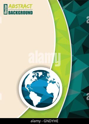 Abstract green brochure avec carte du monde Illustration de Vecteur