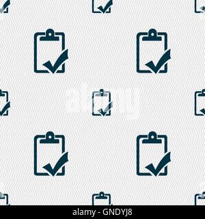 Le document de contrôle de grammaire, Test, travail sur l'icône complète signe. Motif géométrique transparente avec la texture. Vector Illustration de Vecteur