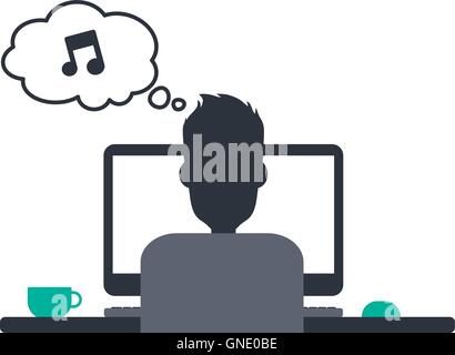 Thème de l'ordinateur programmeur concepteur Illustration de Vecteur