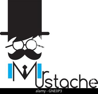 Thème guy moustache Illustration de Vecteur