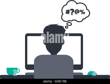 Thème de l'ordinateur programmeur concepteur Illustration de Vecteur