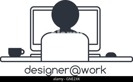 Thème de l'ordinateur programmeur concepteur Illustration de Vecteur