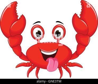 Crabe funny cartoon Illustration de Vecteur