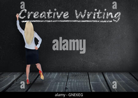 La création littéraire du texte écrire sur tableau noir Banque D'Images
