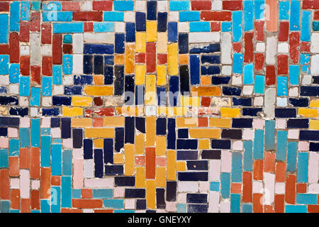 L'Ouzbékistan, de la région de Ferghana, Kokand, capitale du khanat de Kokand, Palais du Khan, Khoudayar Khan, XIX siècle, ce polychrome Banque D'Images