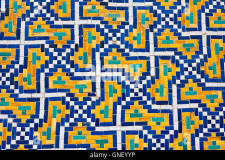 L'Ouzbékistan, de la région de Ferghana, Kokand, capitale du khanat de Kokand, Palais du Khan, Khoudayar Khan, XIX siècle, ce polychrome Banque D'Images