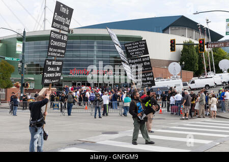 , Everett, Washington, États-Unis. 30 août, 2016. Donald J. Trump pour Eurosport France Président rassemblement à Arena. Crédit : Paul Gordon/Alamy Live News Banque D'Images