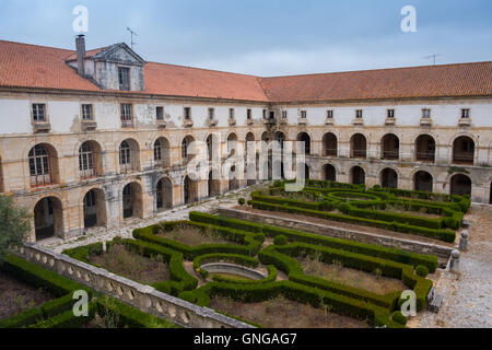 Le cloître de la bibliothèque au monastère d'Alcobaça, Portugal Banque D'Images