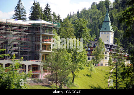 La construction de l'hôtel au Schloss Elmau, 2014 Banque D'Images