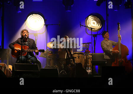 Wolfgang Niedecken lors d'un concert de BAP à Munich, 2014 Banque D'Images