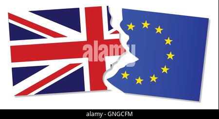 Drapeaux de l'UE et la Grande Bretagne Illustration de Vecteur