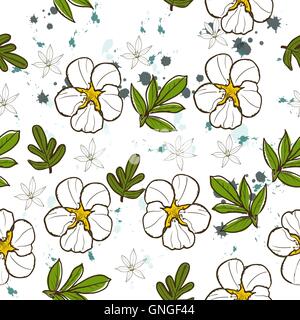 Seamless texture avec fleur blanche. Illustration de Vecteur