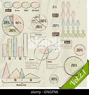 Ensemble d'éléments rétro infographique. Illustration de Vecteur