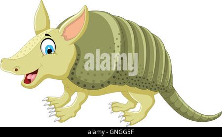 Funny cartoon posing armadillo Illustration de Vecteur