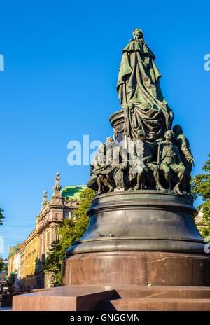 Monument de Catherine II à Saint-Pétersbourg - Russie Banque D'Images