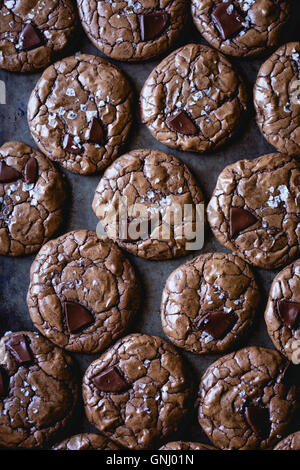 Double chocolat cookies salés de sarrasin (sans gluten) Banque D'Images