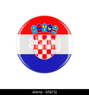 Croatie bouton 3d isolé sur fond blanc Banque D'Images