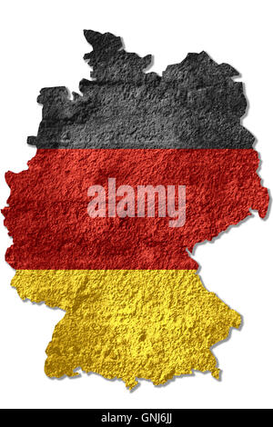 Carte de l'Allemagne ou l'allemand Site sur texture rugueuse Banque D'Images