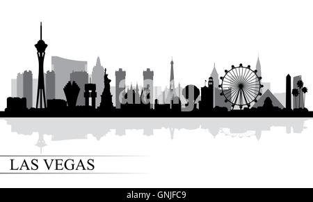 Las Vegas city skyline silhouette background Illustration de Vecteur