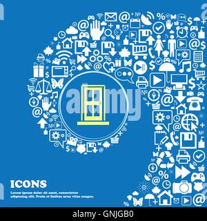 Porte, entrer ou sortir signer l'icône . Bel ensemble de belles icônes spirale torsadée dans le centre d'une grande icône. Vector Illustration de Vecteur