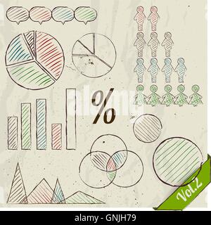 Ensemble d'éléments rétro infographique. Illustration de Vecteur