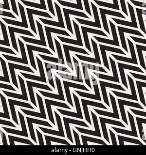 Seamless Vector Chevron Lignes diagonales motif géométrique en ZigZag Illustration de Vecteur