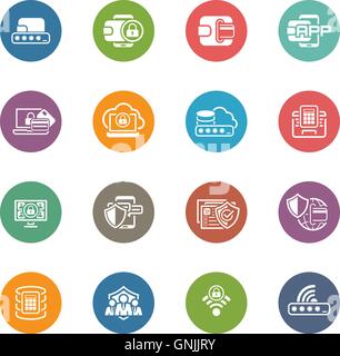 Modèle plat Sécurité et protection Icons Set. Illustration de Vecteur