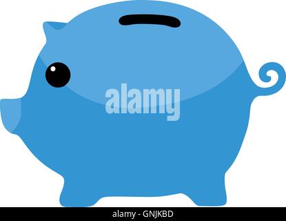 Vecteur Clipart Tirelire bleu Illustration de Vecteur