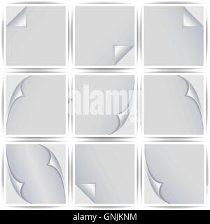 Ensemble d'autocollants blanc, vector illustration. Illustration de Vecteur