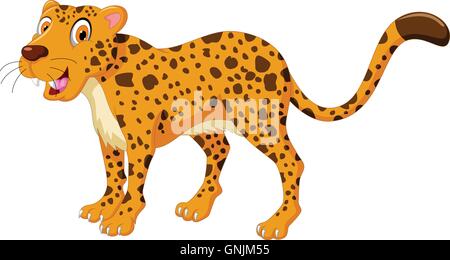 Cheetah cute cartoon posing Illustration de Vecteur