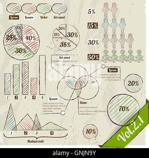 Ensemble d'éléments rétro infographique. Illustration de Vecteur