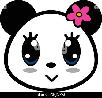 Panda mignon Cartoon Girl Illustration de Vecteur