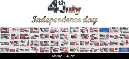 Liste des états et territoires des États-Unis Illustration de Vecteur