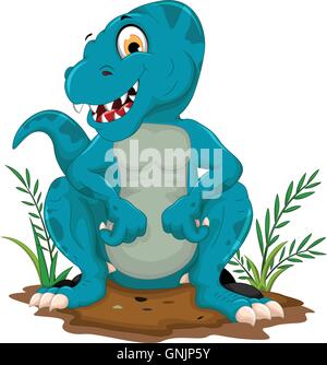 Cute cartoon posing tyrannosaurus Illustration de Vecteur