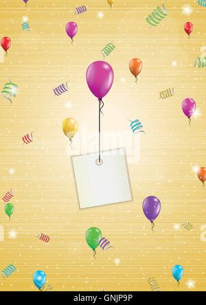 Arrière-plan avec des ballons et des confettis Illustration de Vecteur