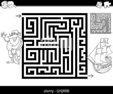 Labyrinthe Labyrinthe ou page à colorier Illustration de Vecteur